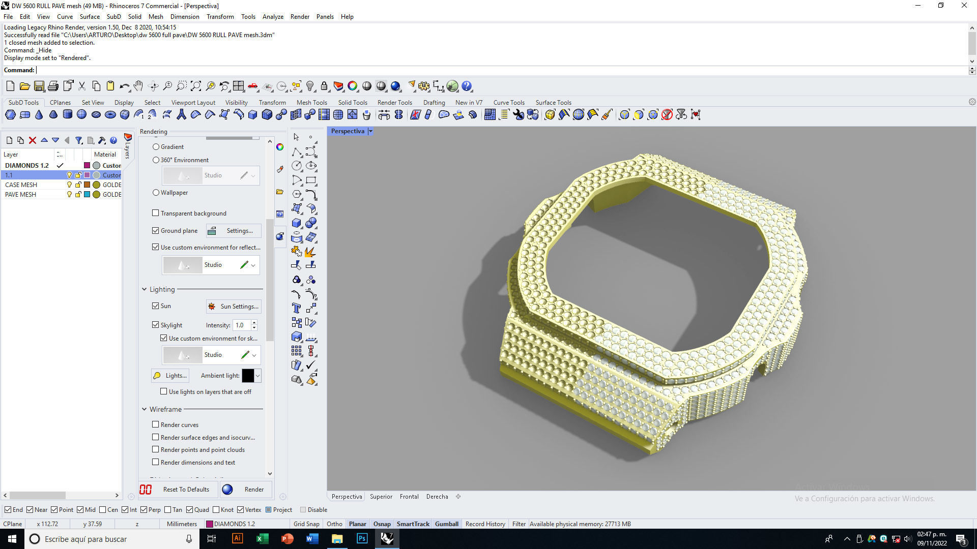 Full pave diamond Case for DW5600 3D print model_11