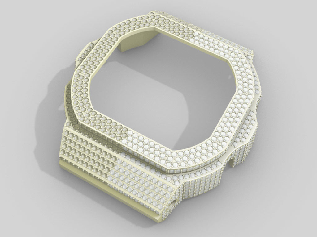 Full pave diamond Case for DW5600 3D print model_3