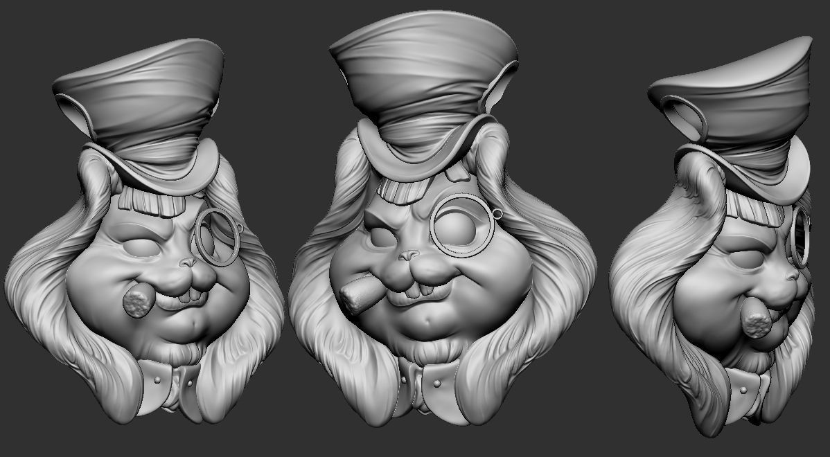 Hatters Rabbit Jewelry Pendant -  3D print model_3