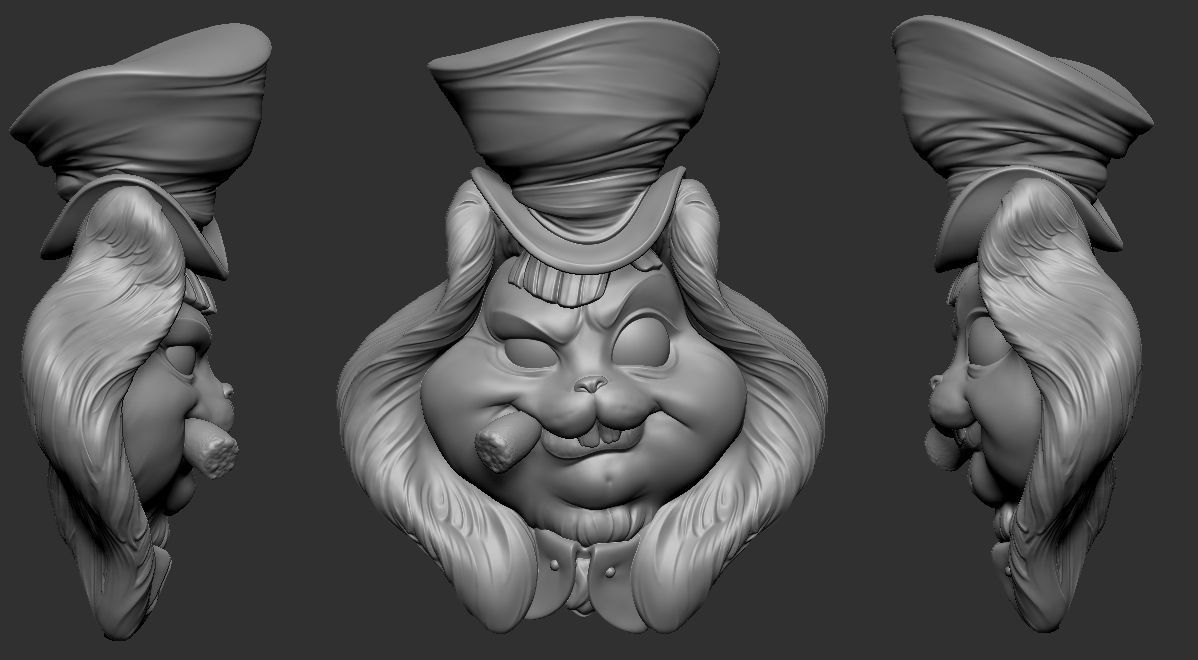 Hatters Rabbit Jewelry Pendant -  3D print model_14