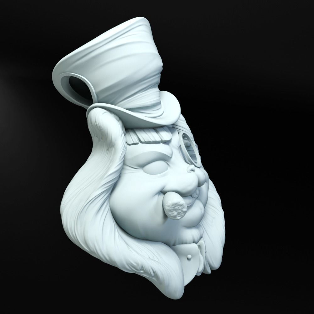 Hatters Rabbit Jewelry Pendant -  3D print model_6