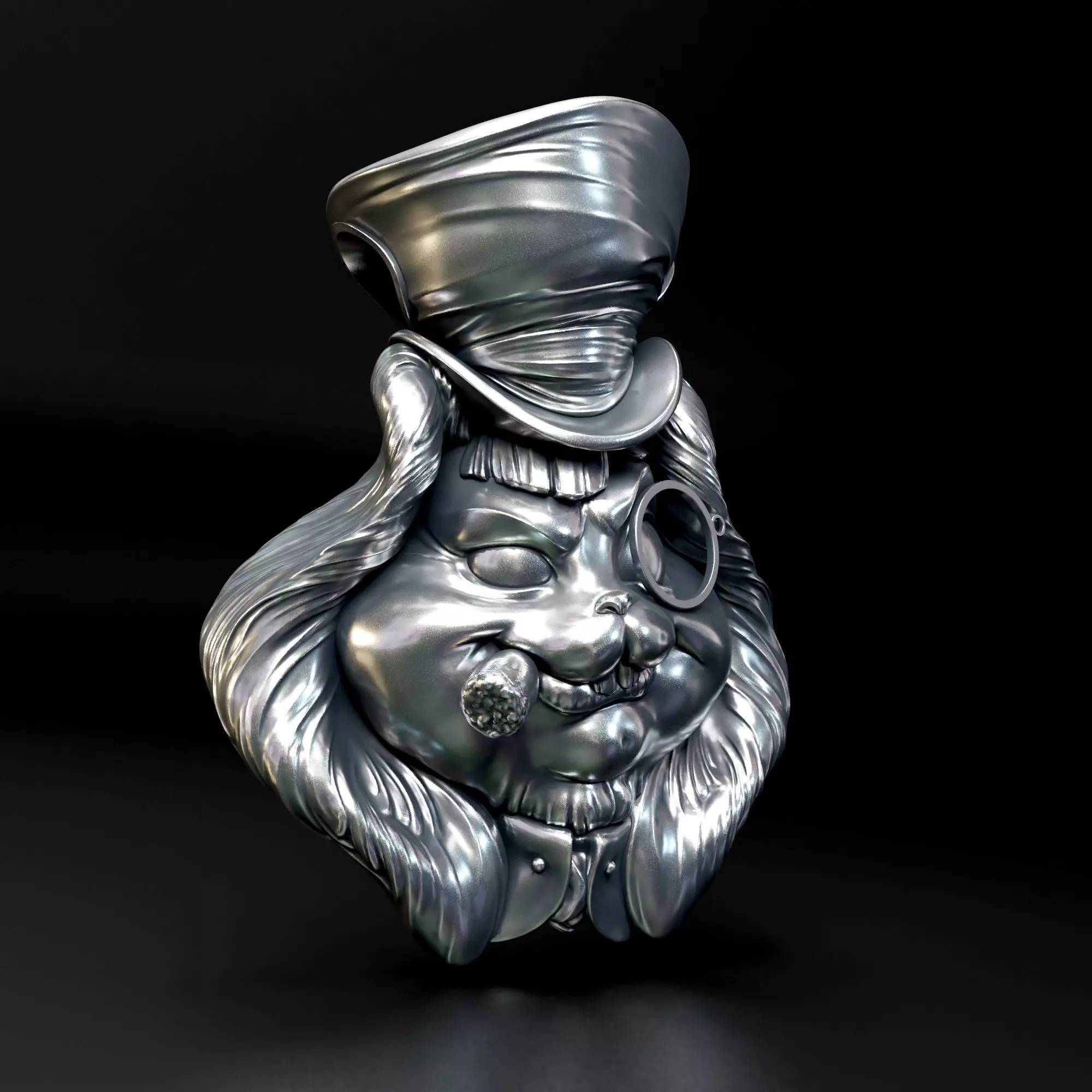 Hatters Rabbit Jewelry Pendant -  3D print model_0