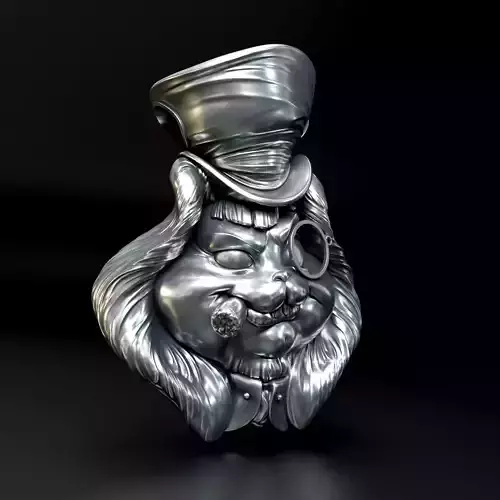 Hatters Rabbit Jewelry Pendant -  3D print model