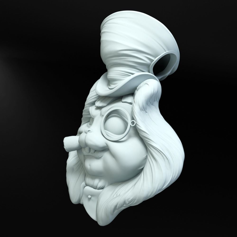 Hatters Rabbit Jewelry Pendant -  3D print model_5