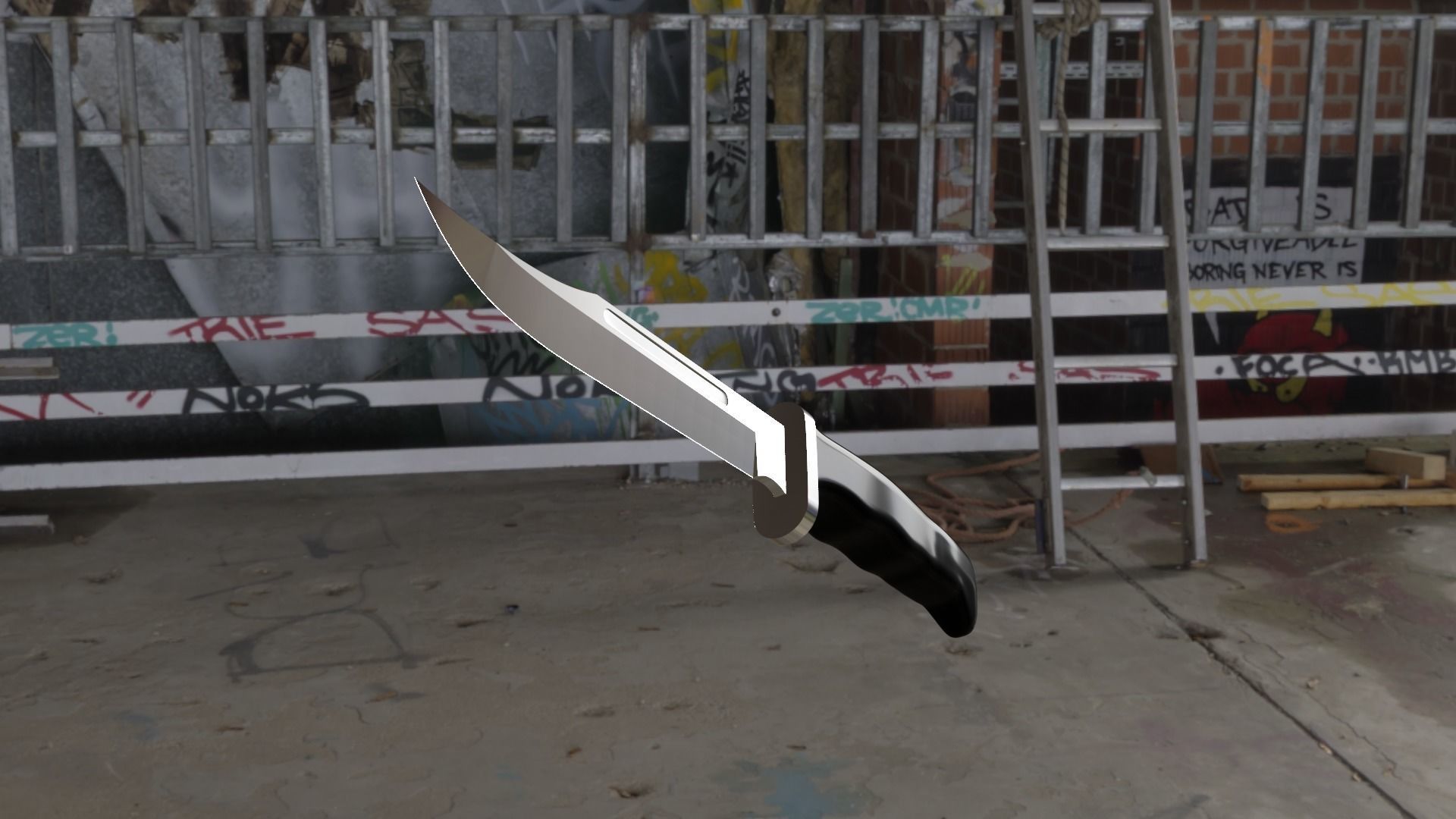 Scream Buck 120 Knife Model Free 3D print model_1