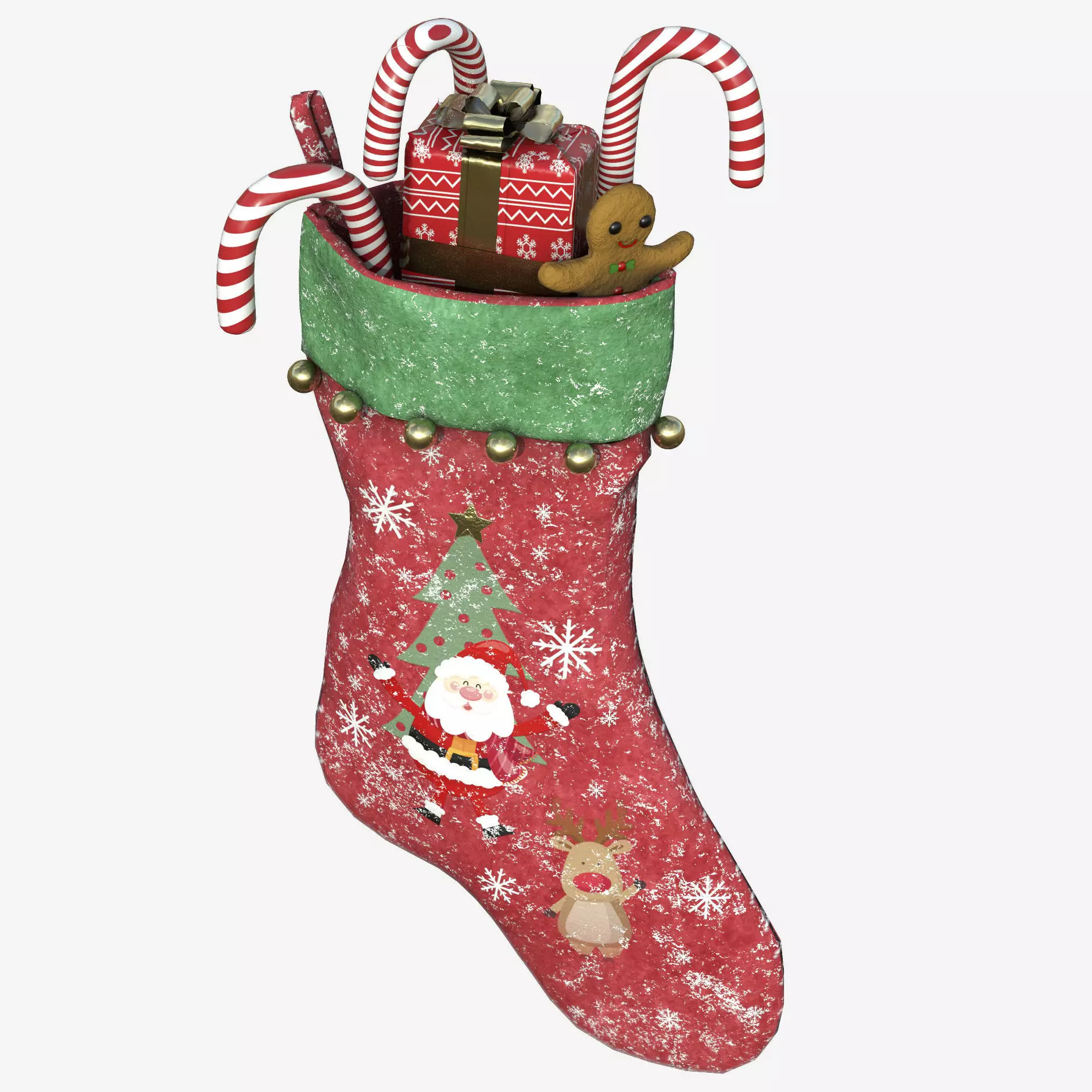 Christmas Stocking 2 Low-poly 3D model_0