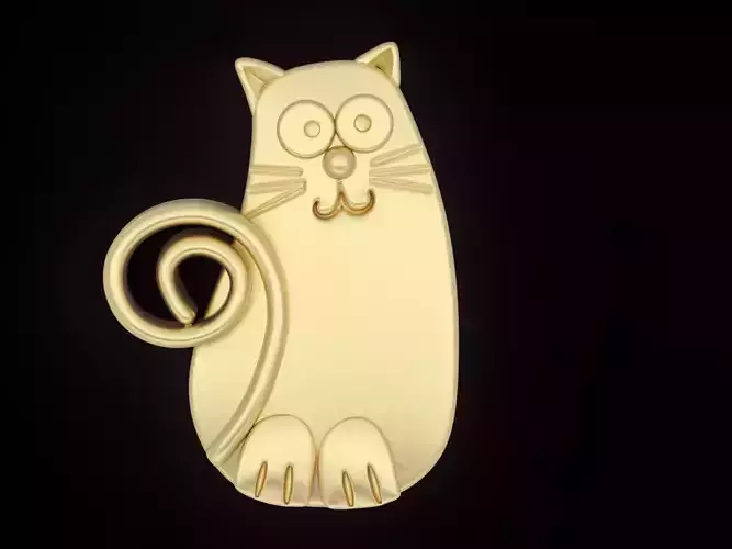 fantasy cat  CNC gold jewele Pendant Sculpture jewelry animal 