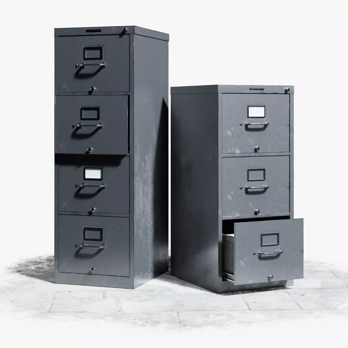 Filing Cabinet Game Ready Model Low-poly 3D model_0