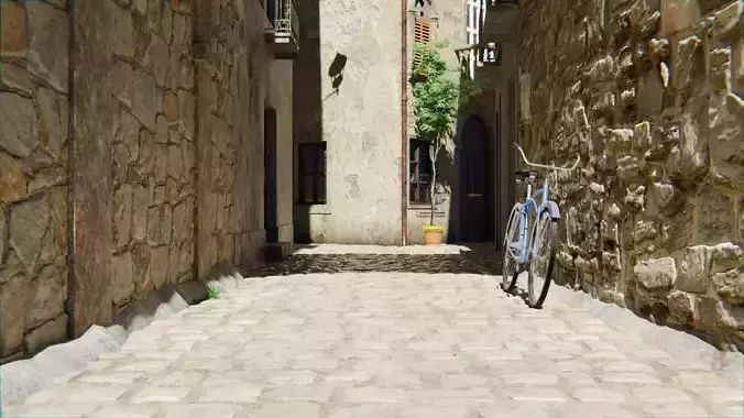 European Alley 3d Scene