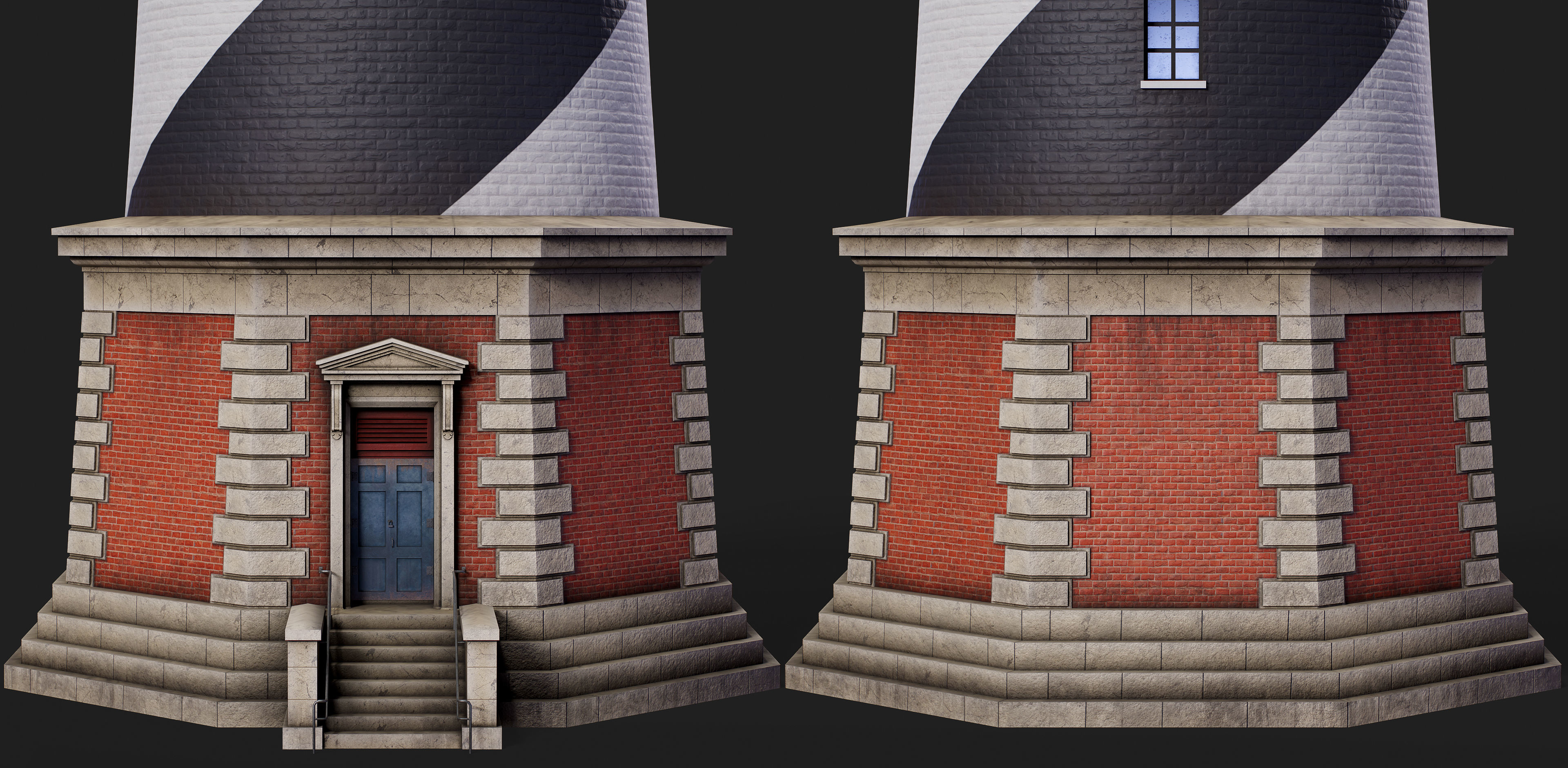 Cape Hatteras Lighthouse Tower Low-poly 3D model_6