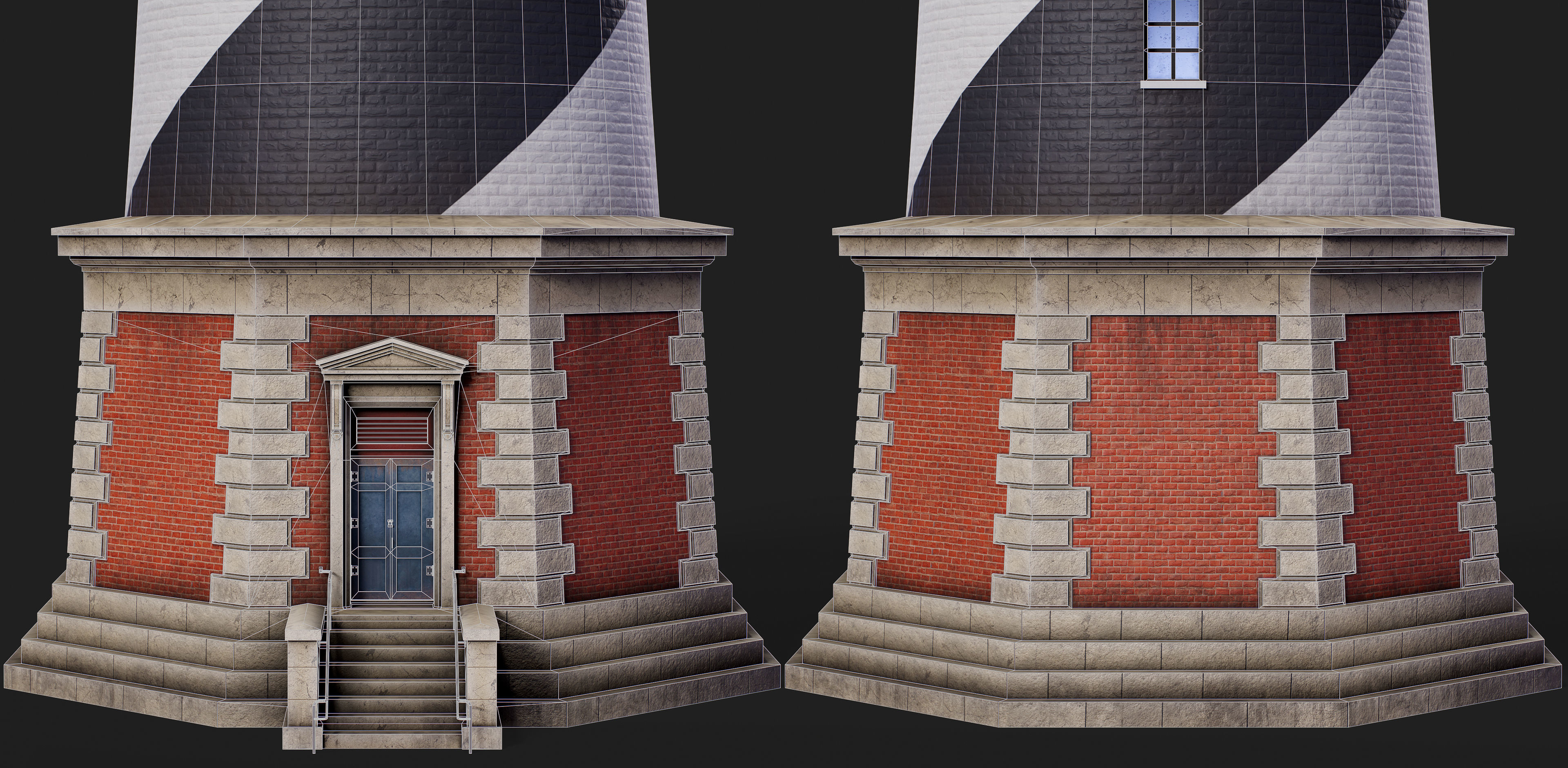 Cape Hatteras Lighthouse Tower Low-poly 3D model_7