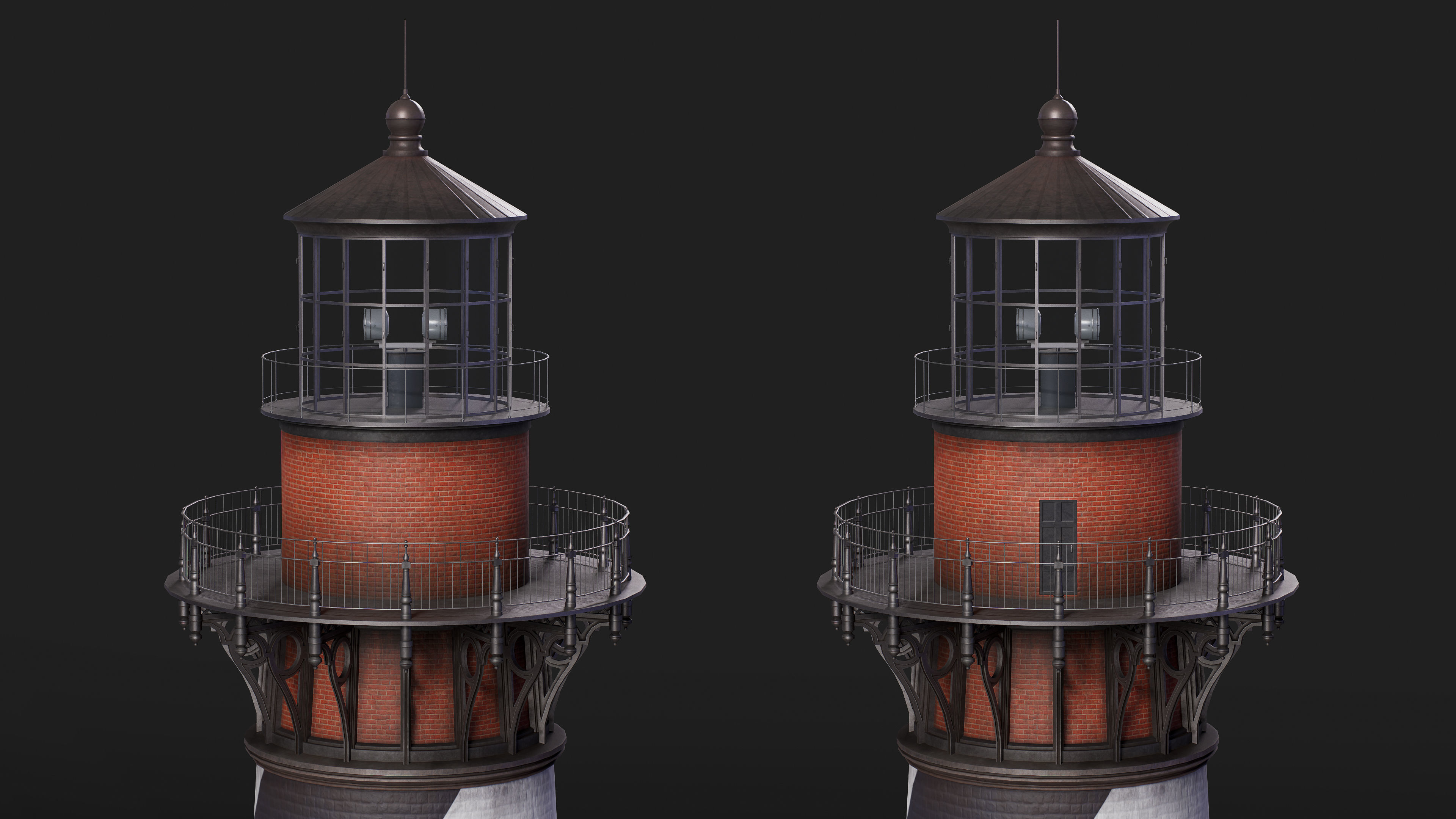 Cape Hatteras Lighthouse Tower Low-poly 3D model_8