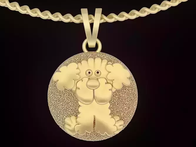 fantasy Dog Pendant gold jewele Pendant Sculpture jewelry animal