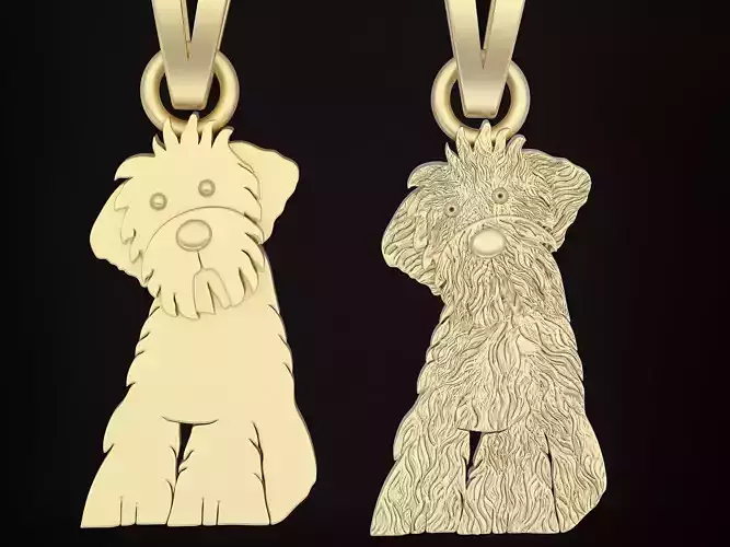 fantasy Dog Pendant gold jewele Pendant Sculpture jewelry animal