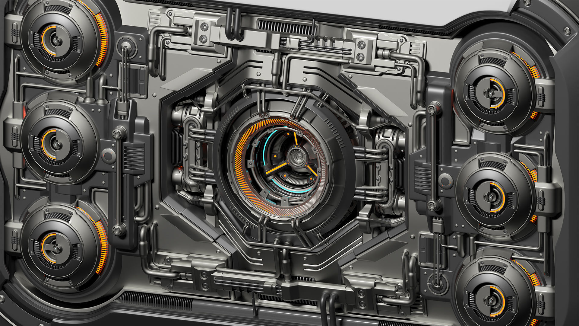 Sci Fi Kitbash Mega Elements 4 - Advanced Futuristic Walls 3D model_11