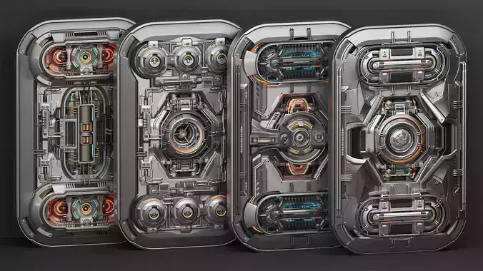 Sci Fi Kitbash Mega Elements 4 - Advanced Futuristic Walls 3D model