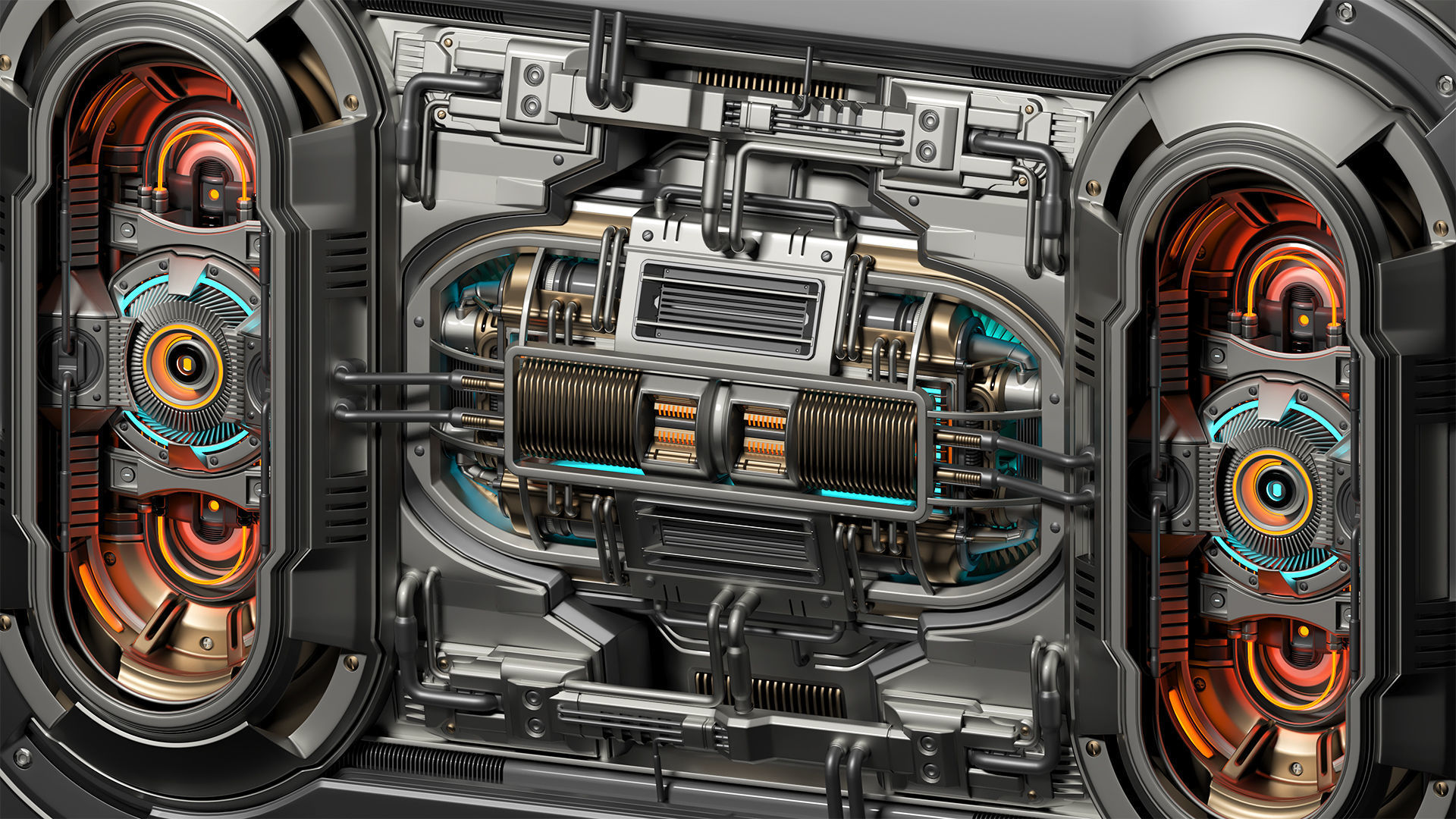 Sci Fi Kitbash Mega Elements 4 - Advanced Futuristic Walls 3D model_13