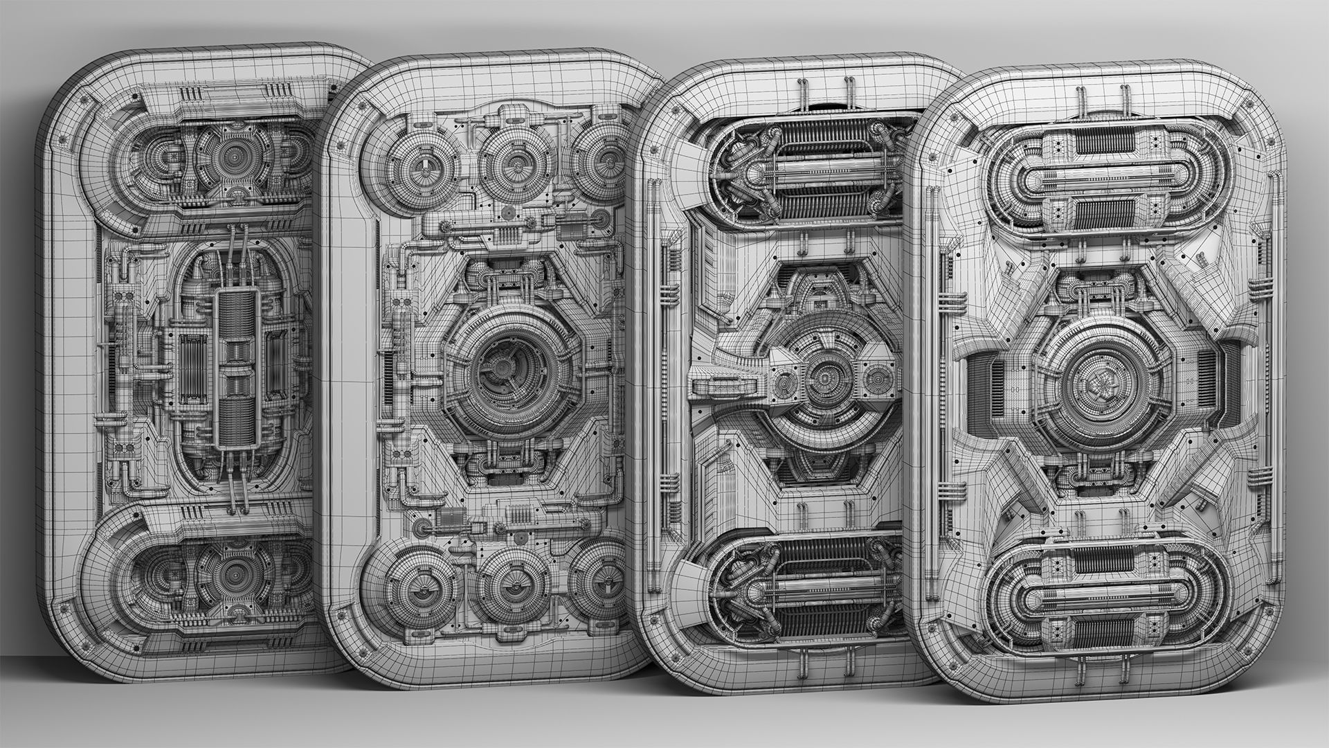 Sci Fi Kitbash Mega Elements 4 - Advanced Futuristic Walls 3D model_1