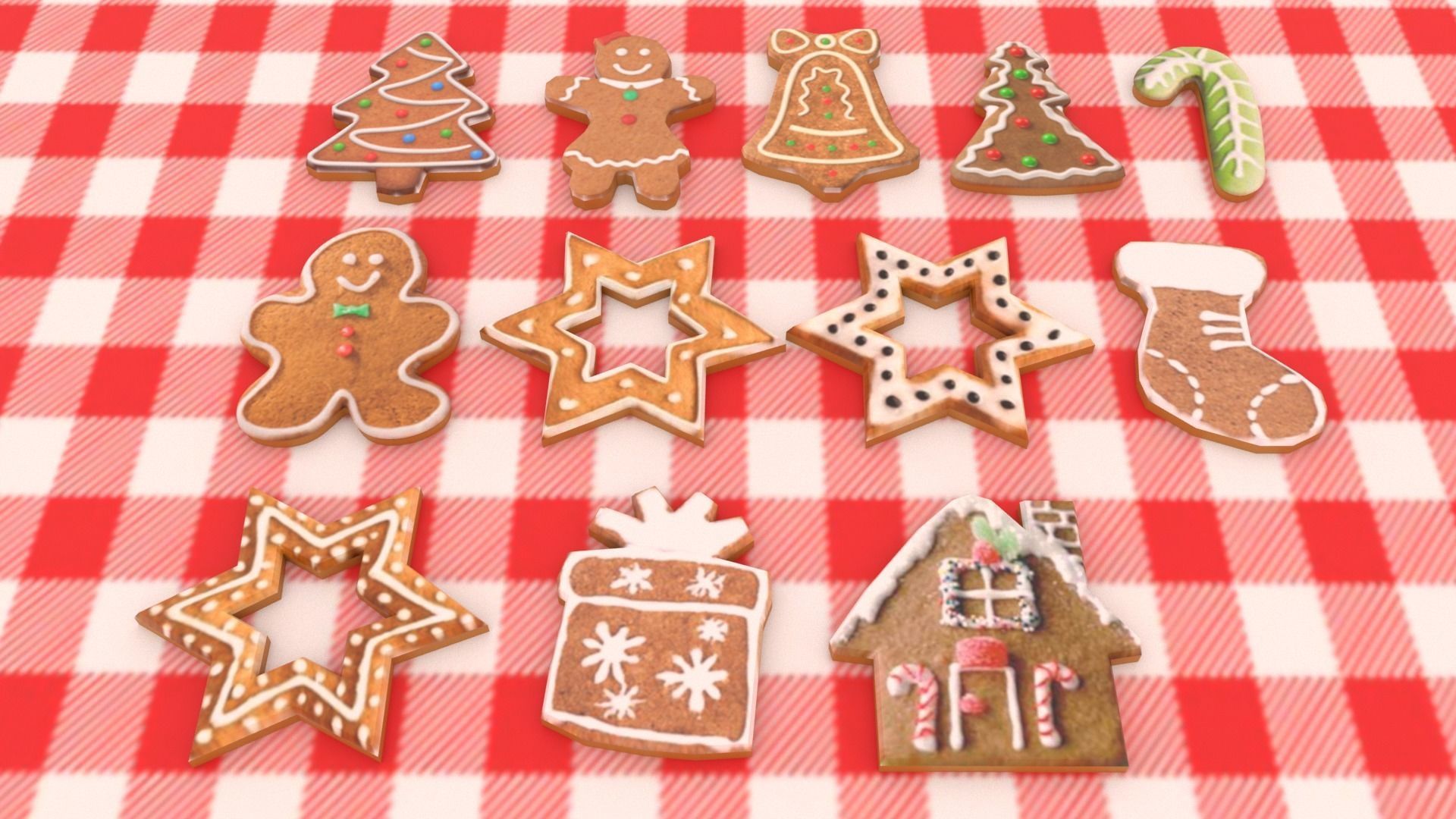 Christmas Cookies Low-poly 3D model_3