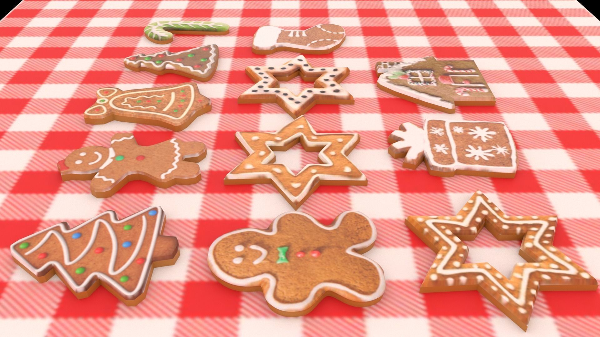 Christmas Cookies Low-poly 3D model_8