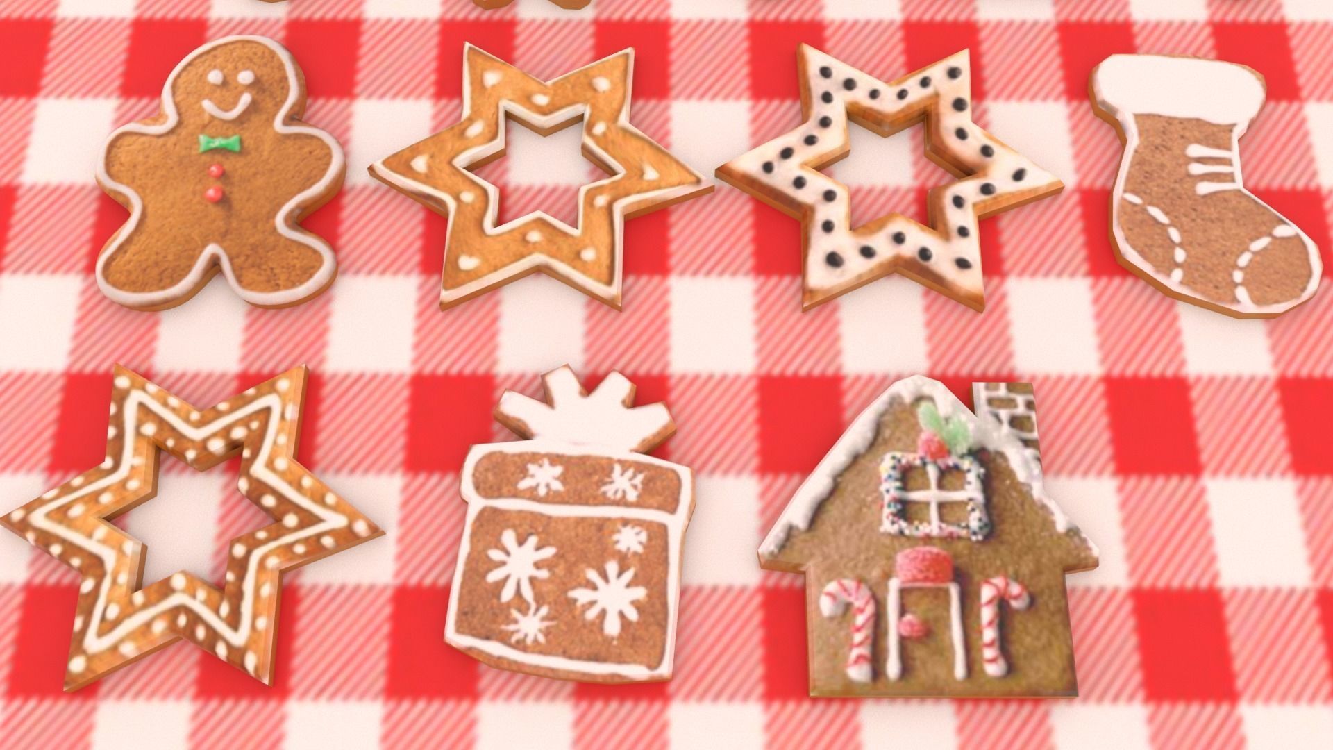 Christmas Cookies Low-poly 3D model_2