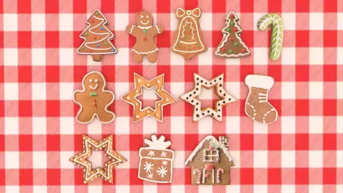 Christmas Cookies Low-poly 3D model