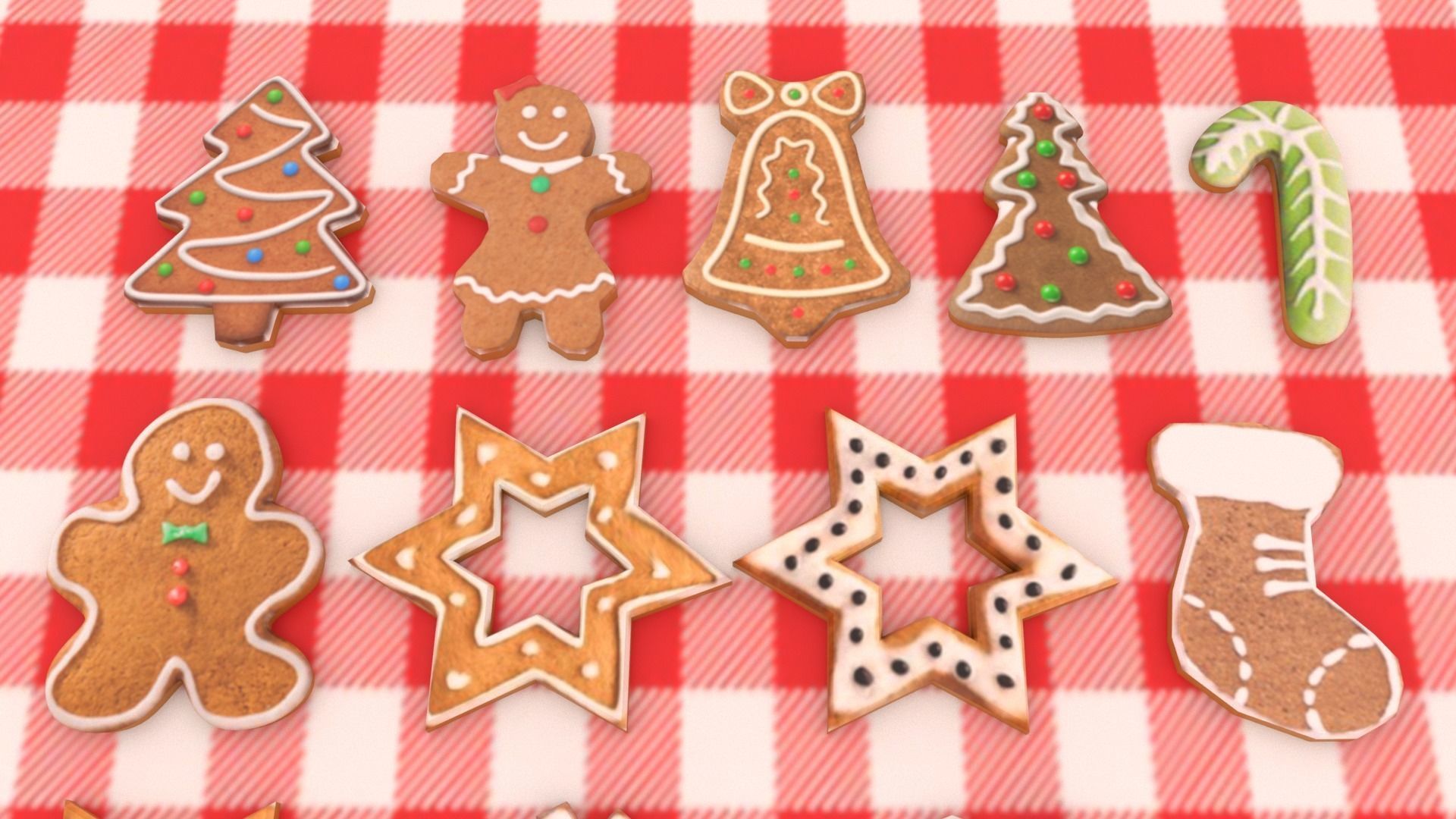 Christmas Cookies Low-poly 3D model_1
