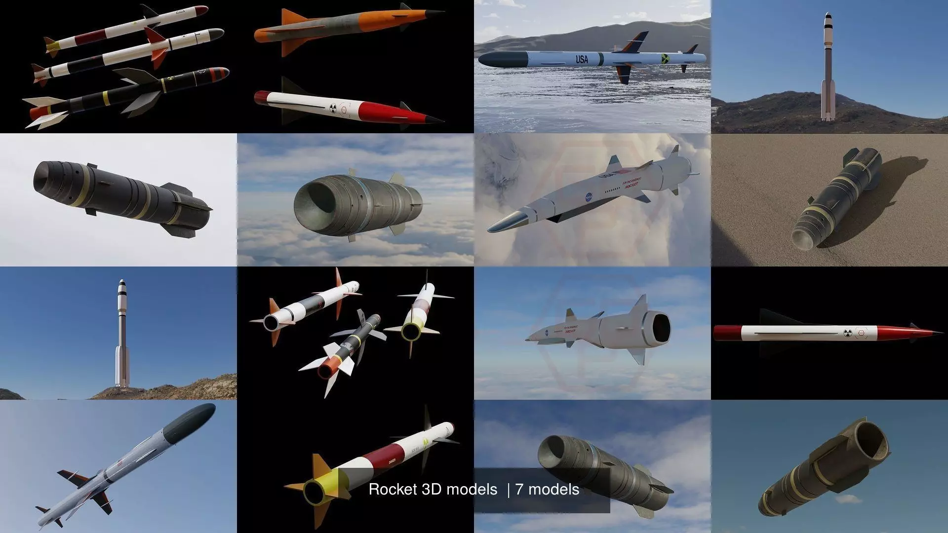 Rocket 3D models  3D Model Collection_0