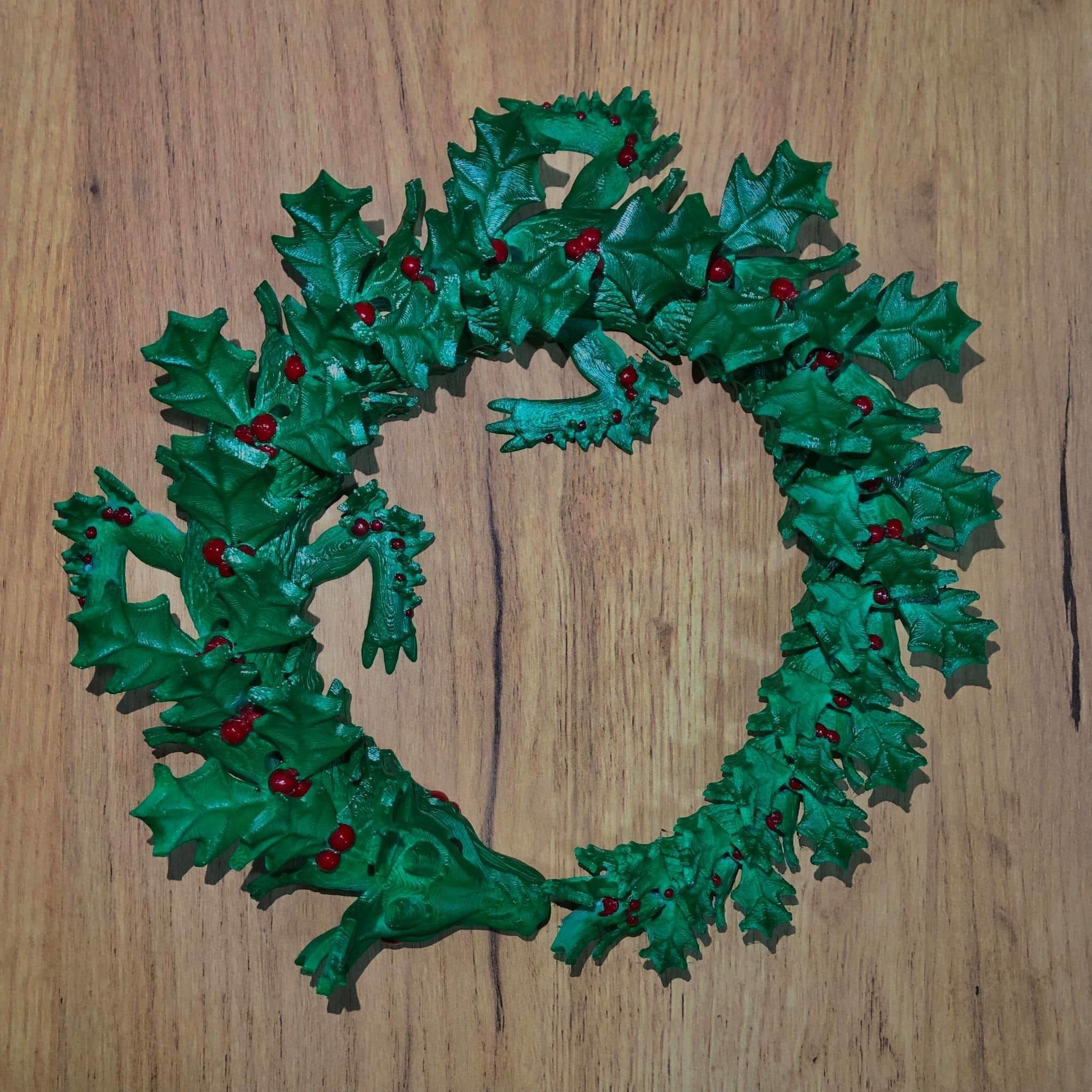Holly Wreath Dragon 3D print model_6