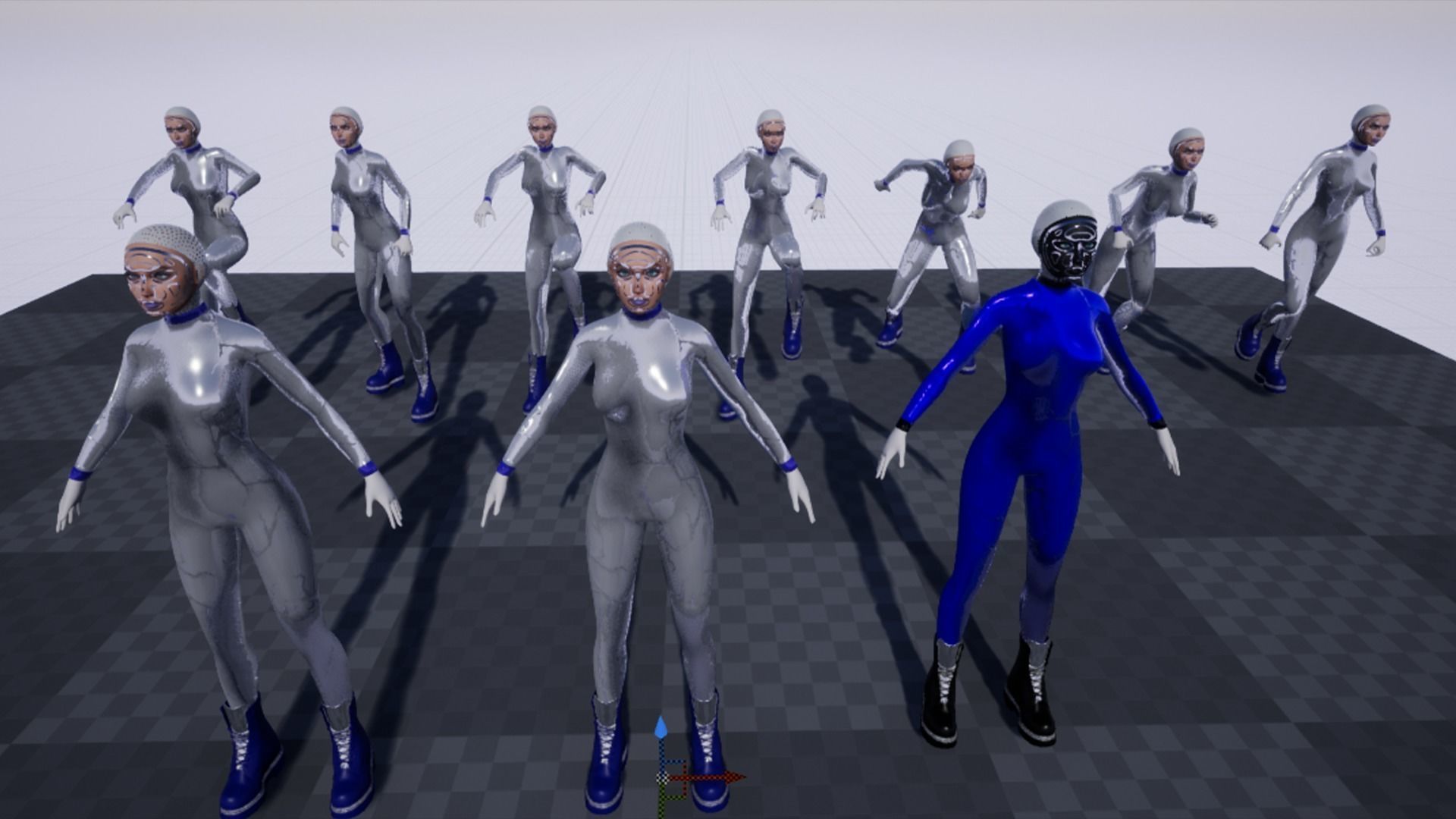 Cyber girl Low-poly 3D model_6