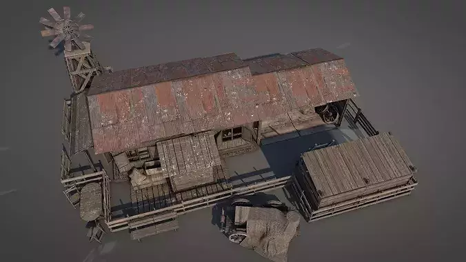 Arizona Desert Shack v2 3D model 7