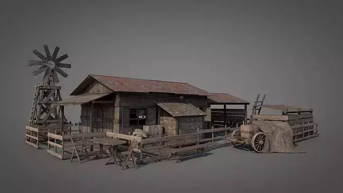 Arizona Desert Shack v2 3D model 3
