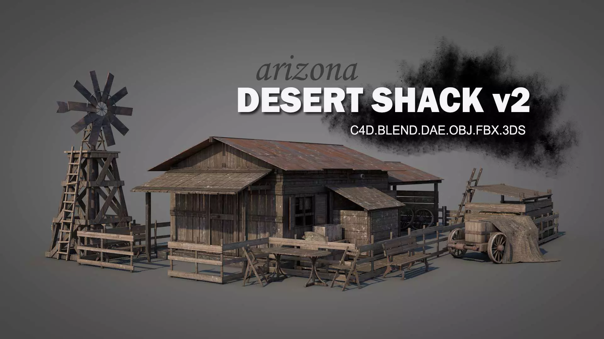 Arizona Desert Shack v2 3D model