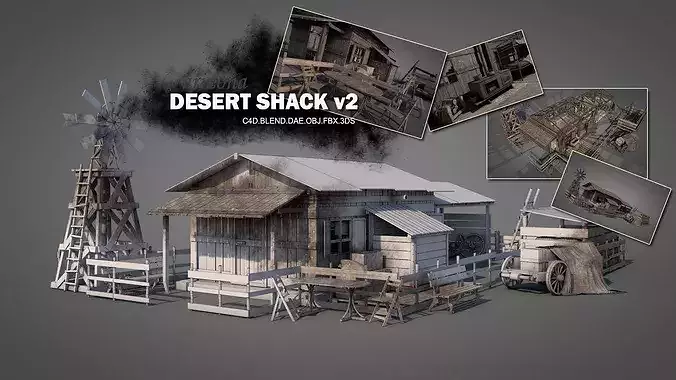 Arizona Desert Shack v2 3D model 2