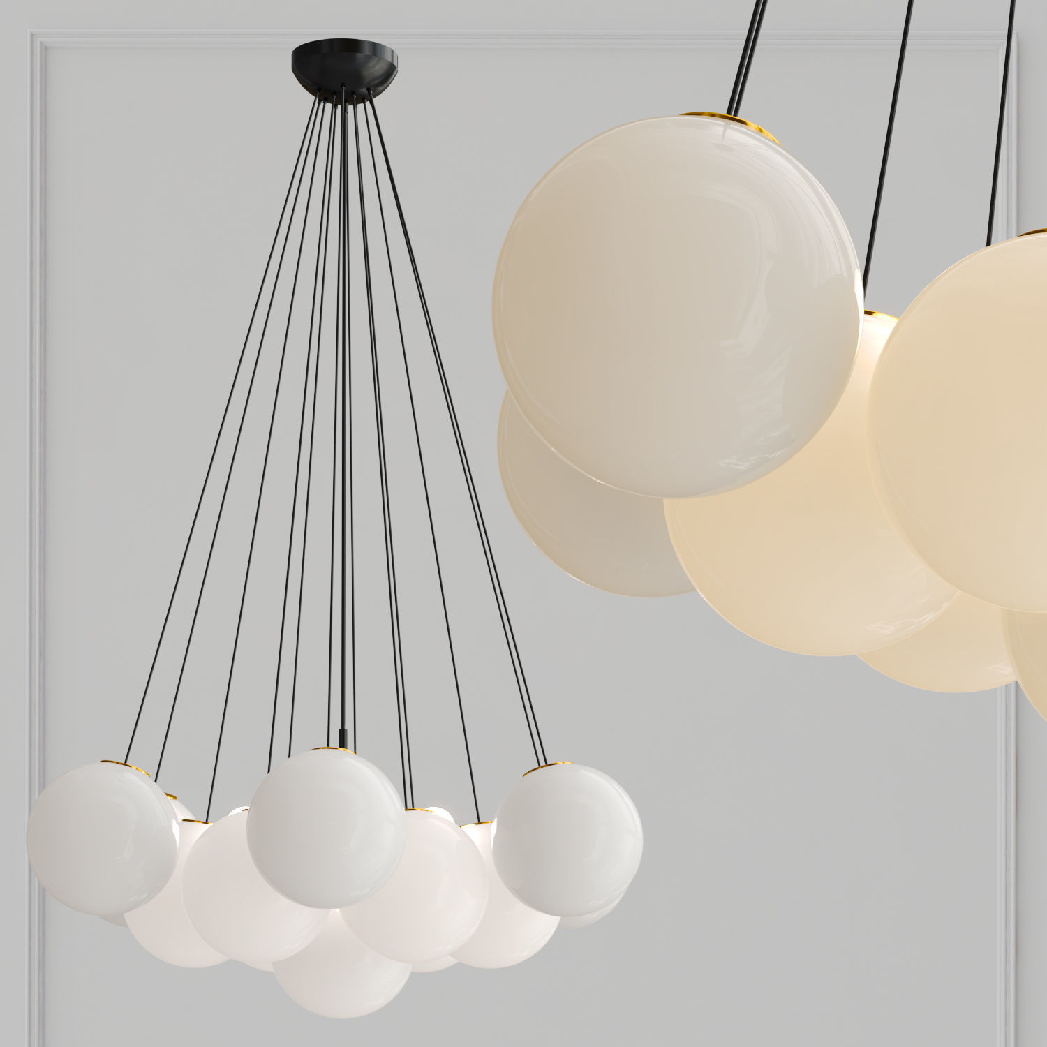 OGDEN chandelier with balls hanging from it 3D model_1