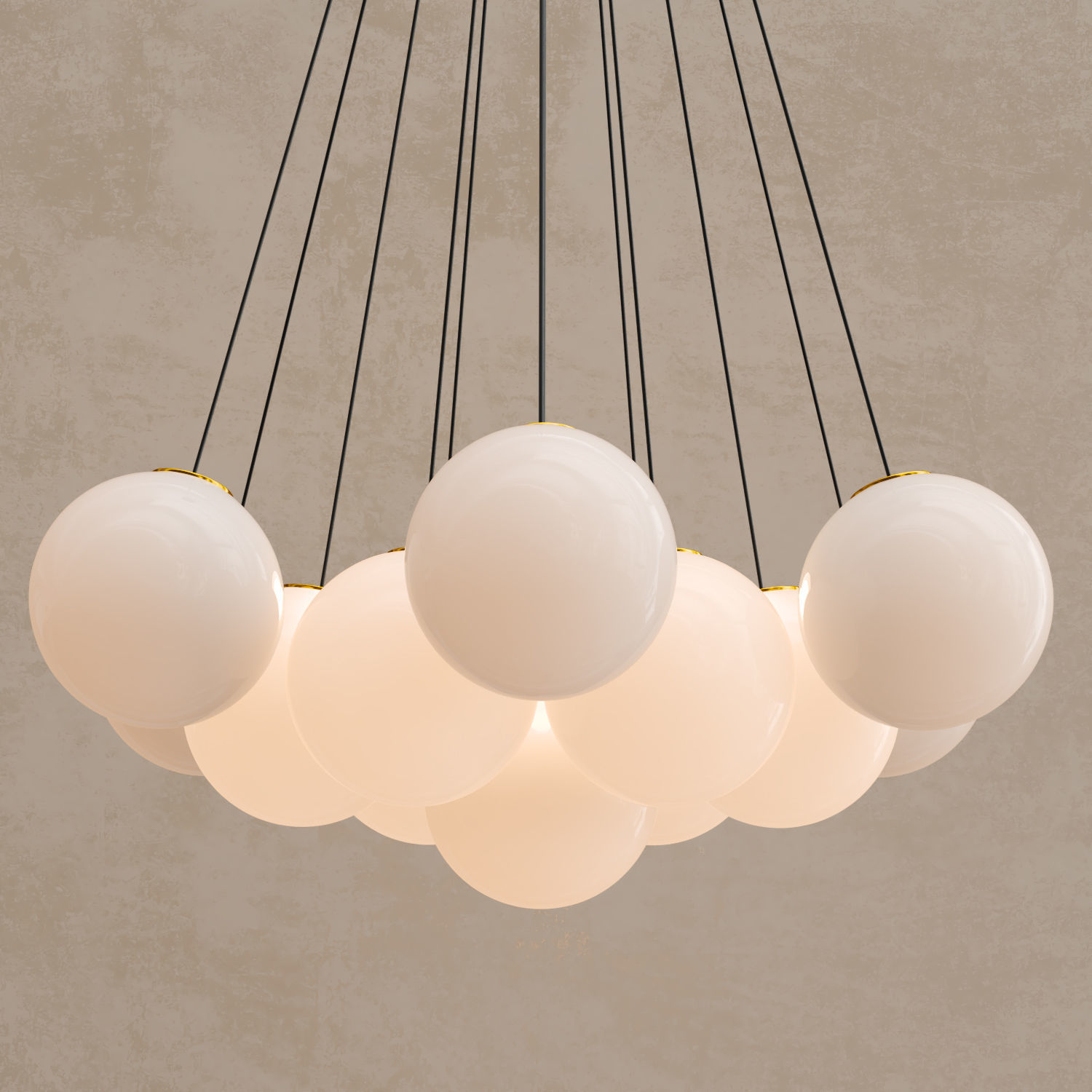 OGDEN chandelier with balls hanging from it 3D model_3