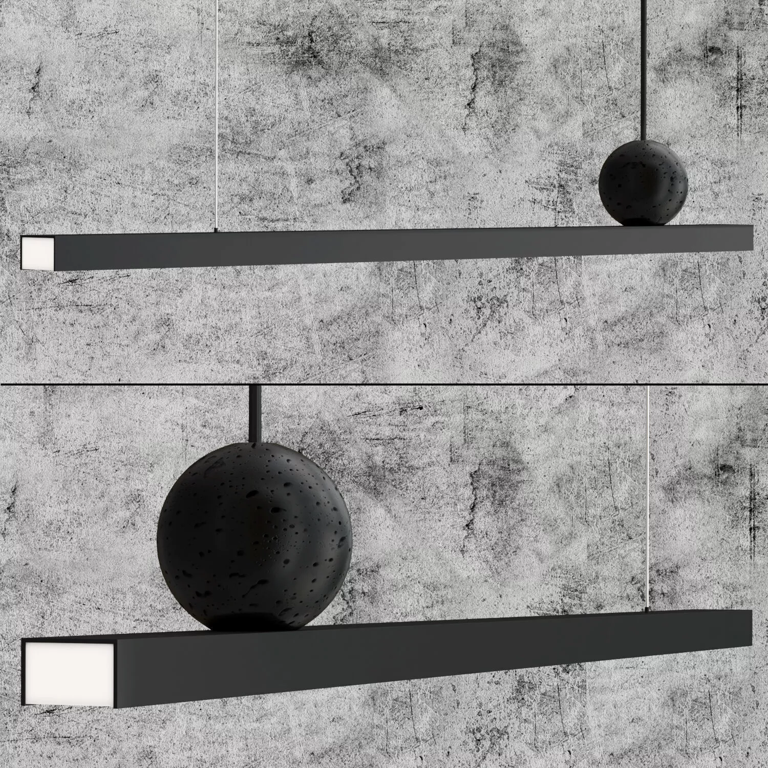 GUSTEN pendant light with ball hanging from it 3D model