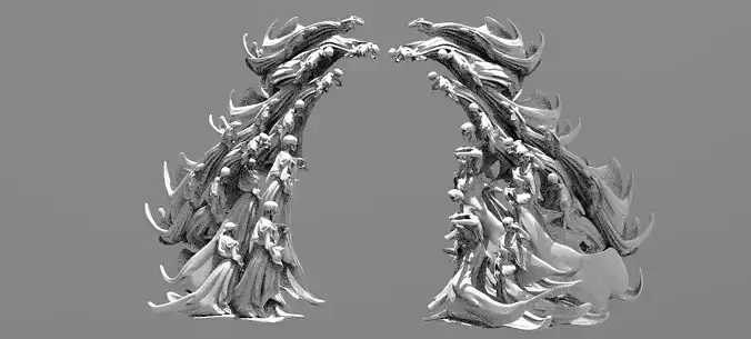 Scull Ghosts Sculptures Archway  3D model