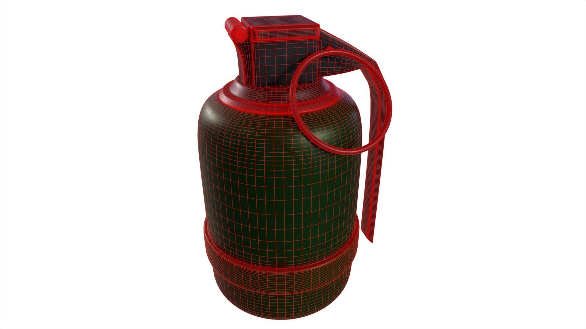 Grenade fire extinguisher Low-poly 3D model_2