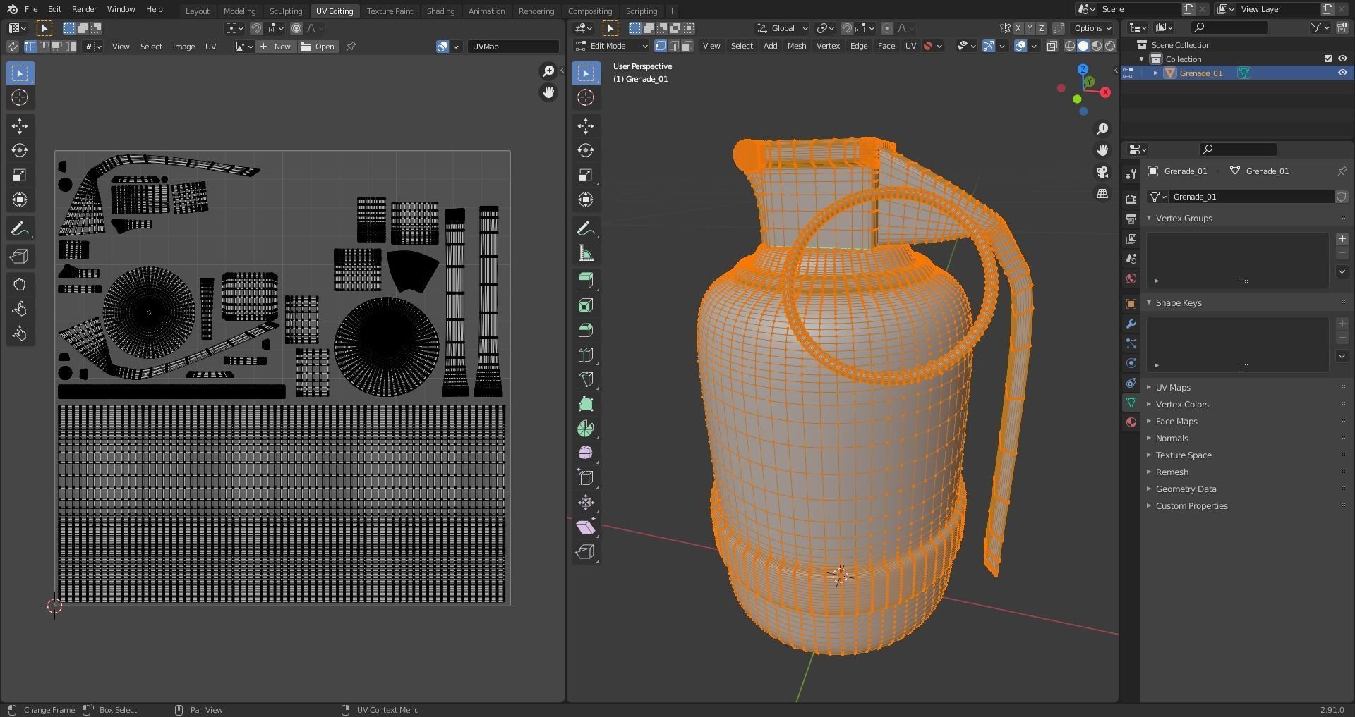 Grenade fire extinguisher Low-poly 3D model_4