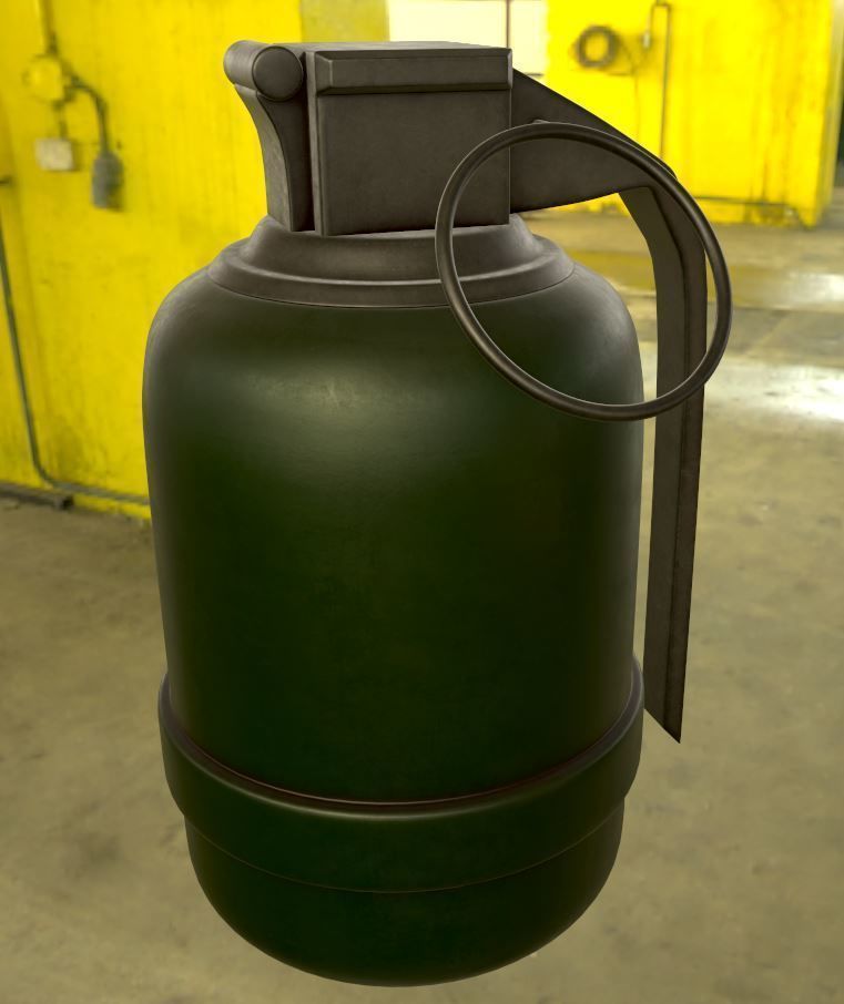 Grenade fire extinguisher Low-poly 3D model_3