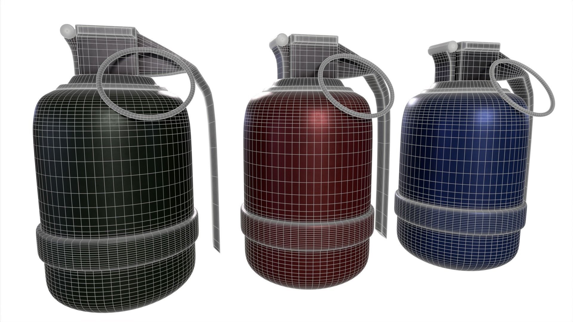Grenade fire extinguisher Low-poly 3D model_6