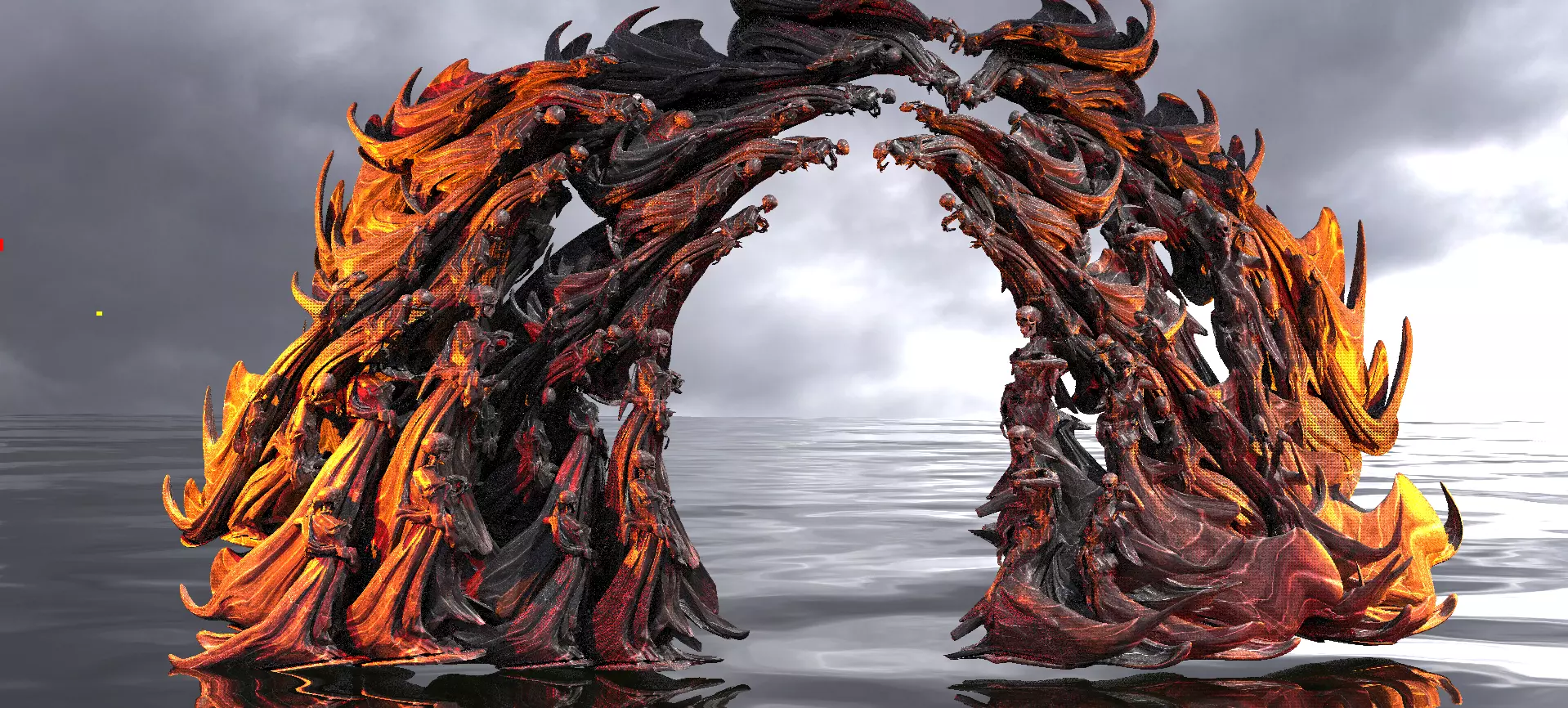 Scull Ghosts Swarm Archway 3D model