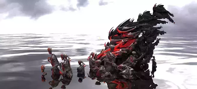 Scull Ghosts Sculptures 4 Swarm 2  3D model