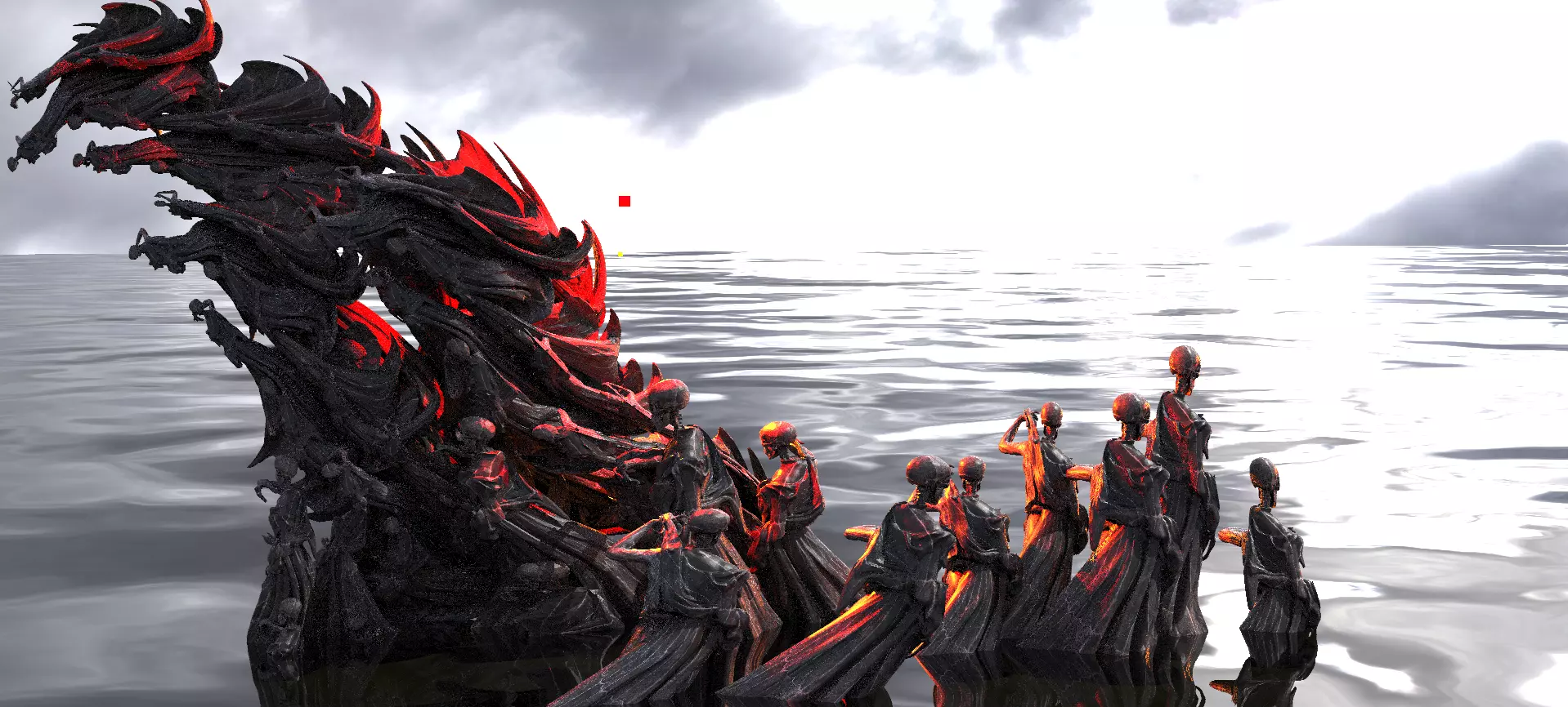 Scull Ghosts Sculptures 4 Swarm 3 3D model