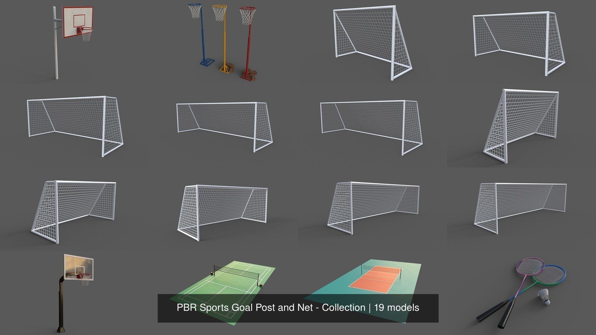 PBR Sports Goal Post and Net - Collection _27