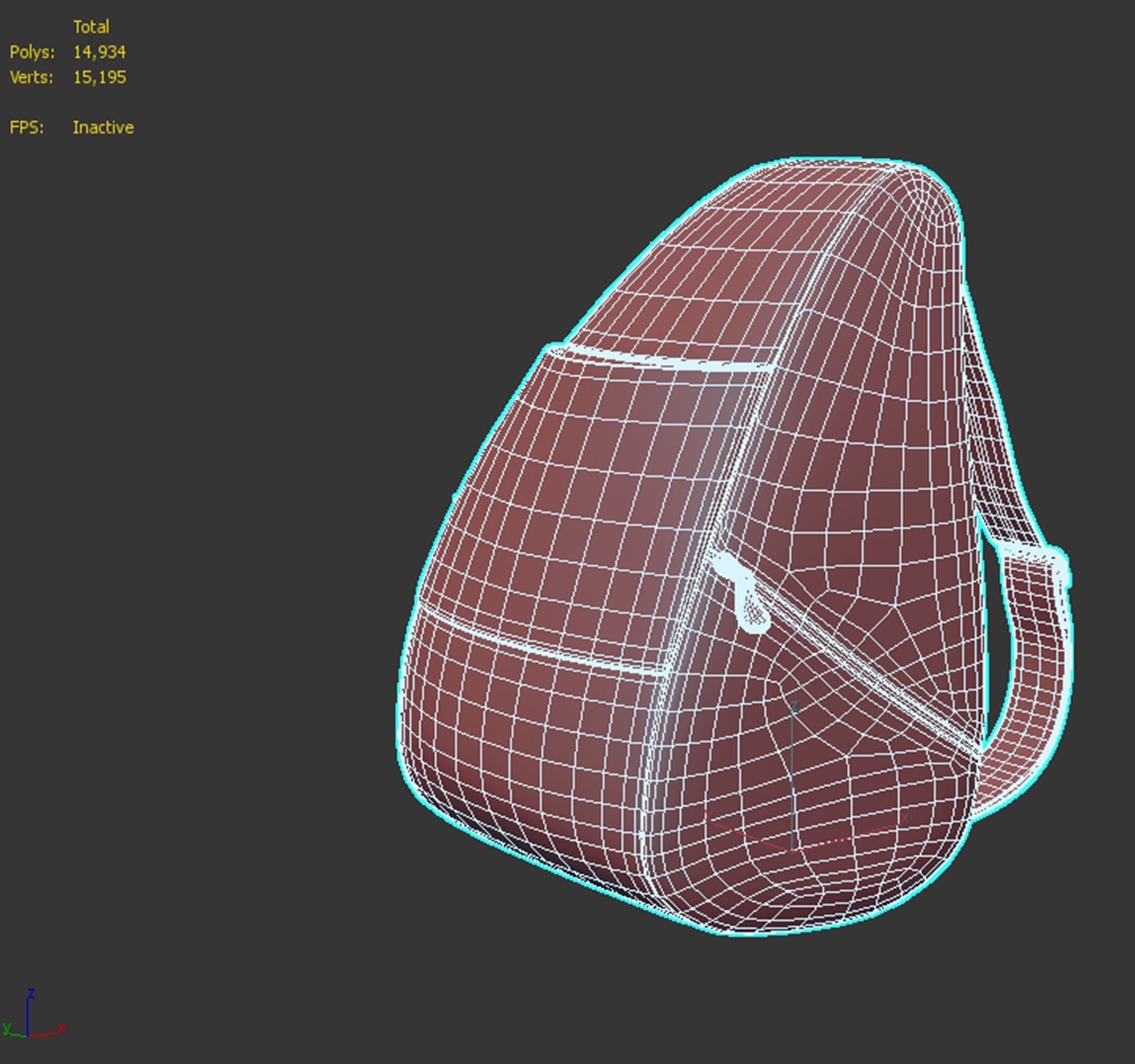 bag - crossbody bag Low-poly 3D model_6