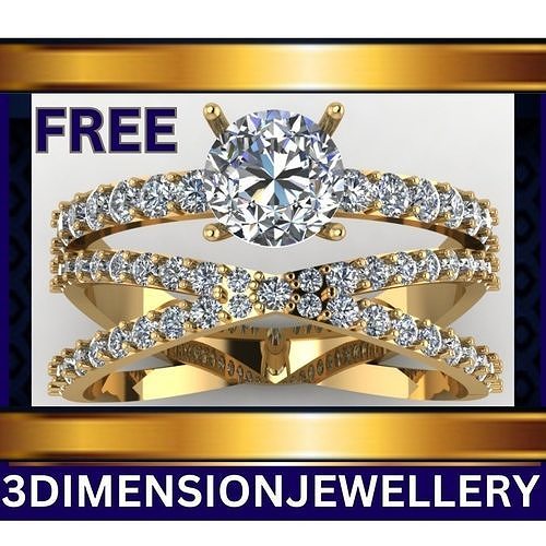 DIAMOND RINGS 3DJ-SCG-13 Free 3D print model