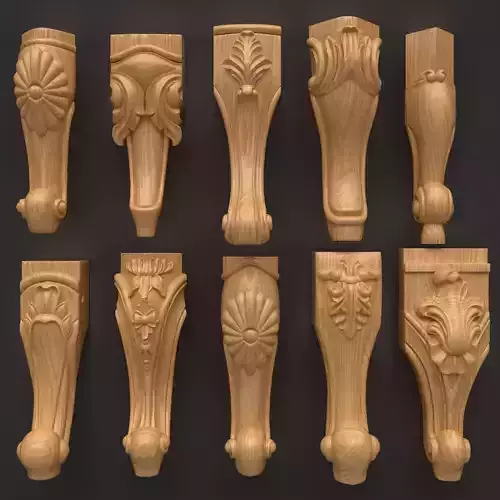 CNC table legs collection 9 3D print model