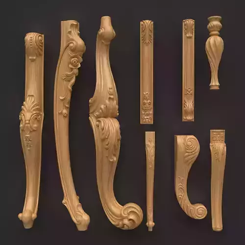 CNC table legs collection 8 3D print model